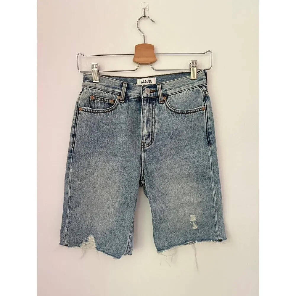 Agolde Long Denim Shorts